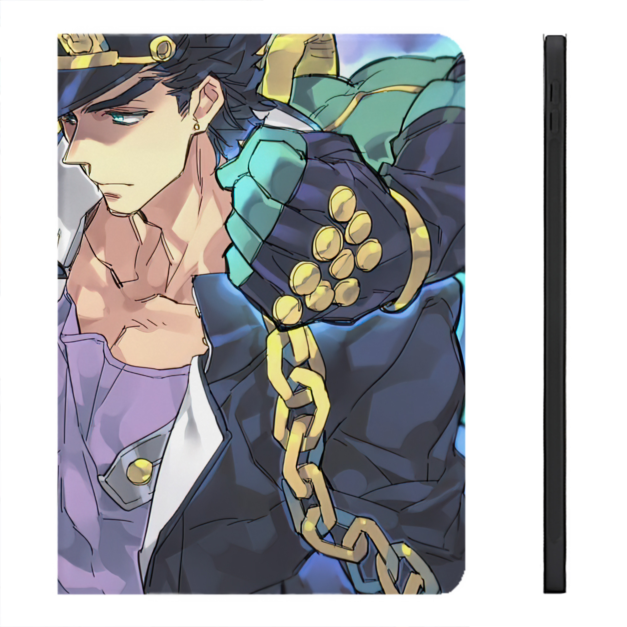（画像用） ジョジョの奇妙な冒険 JoJo's Bizarre Adventure IPadケース ペンホルダー付き ブックスタイルデザイン